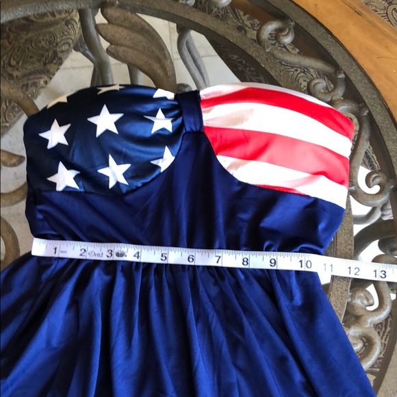 American flag maxi dress strapless full skirt - Picture 6 of 7